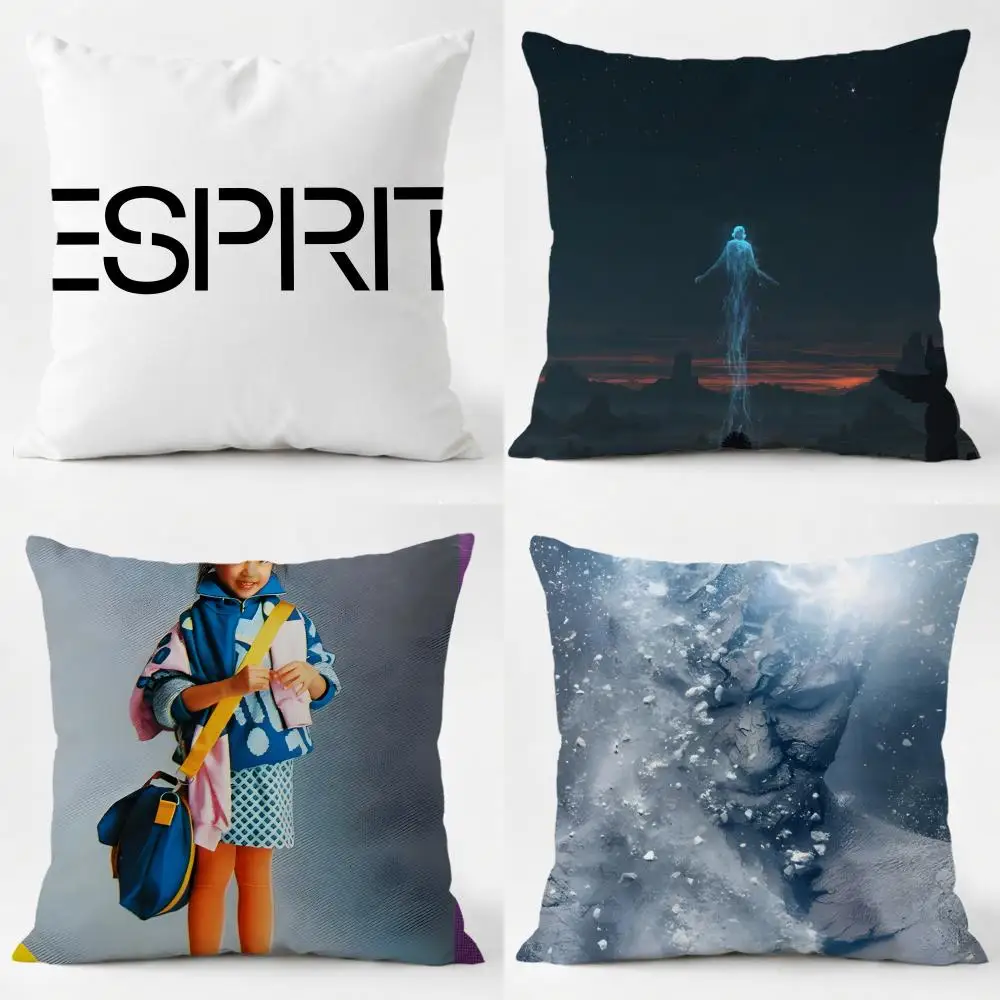 E-Esprit Cushion Cover Daily Washable Linen Pillowcase Soft  for Sofa Bed Home Room Decor