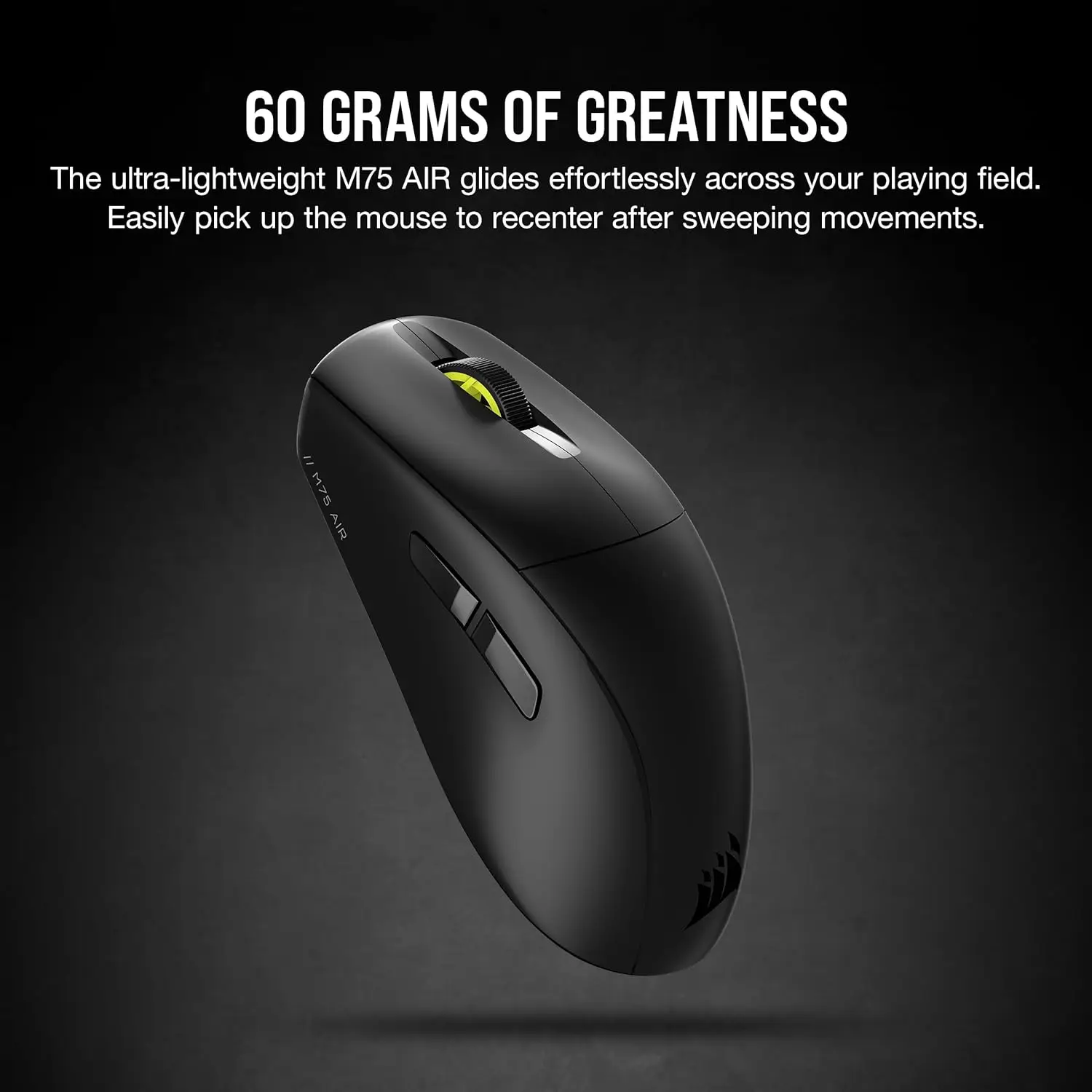 Corsair M75 AIR Wireless Ultra Lightweight Gaming Mouse 2.4GHz & Bluetooth 26,000 DPI Up to 100hrs Battery iCUE Compatible