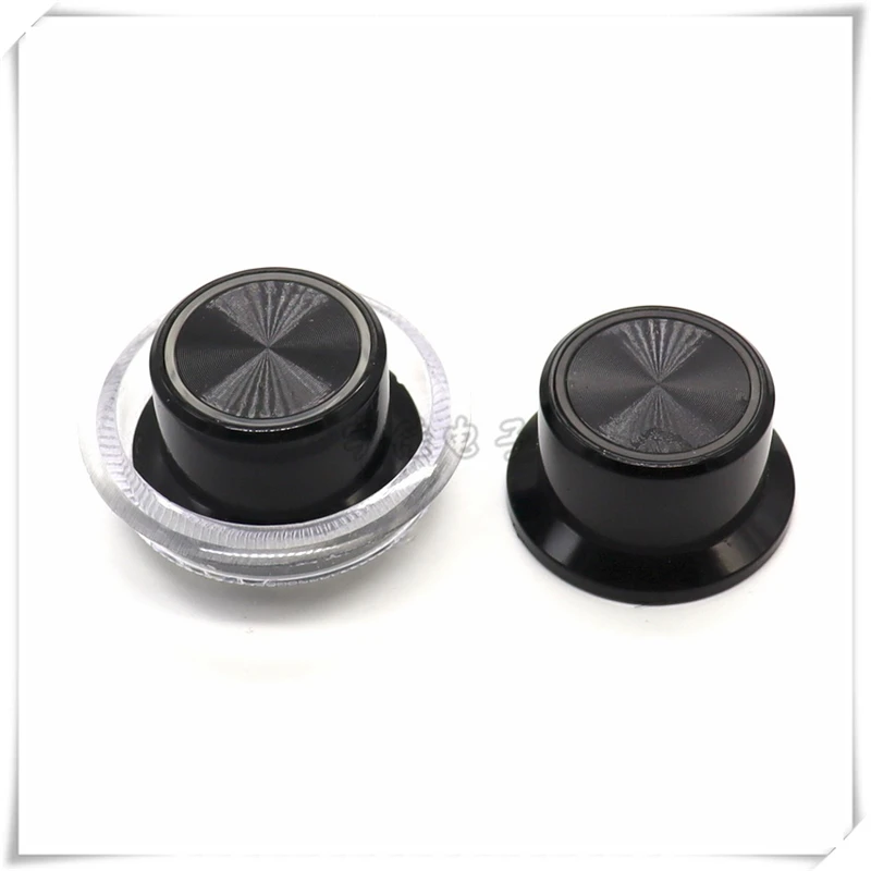 2PCS 30*14MM Fuel Injection Black Light Guide Knob Potentiometer knob light-transmitting Knob Cap With Transparent Lamp Cup