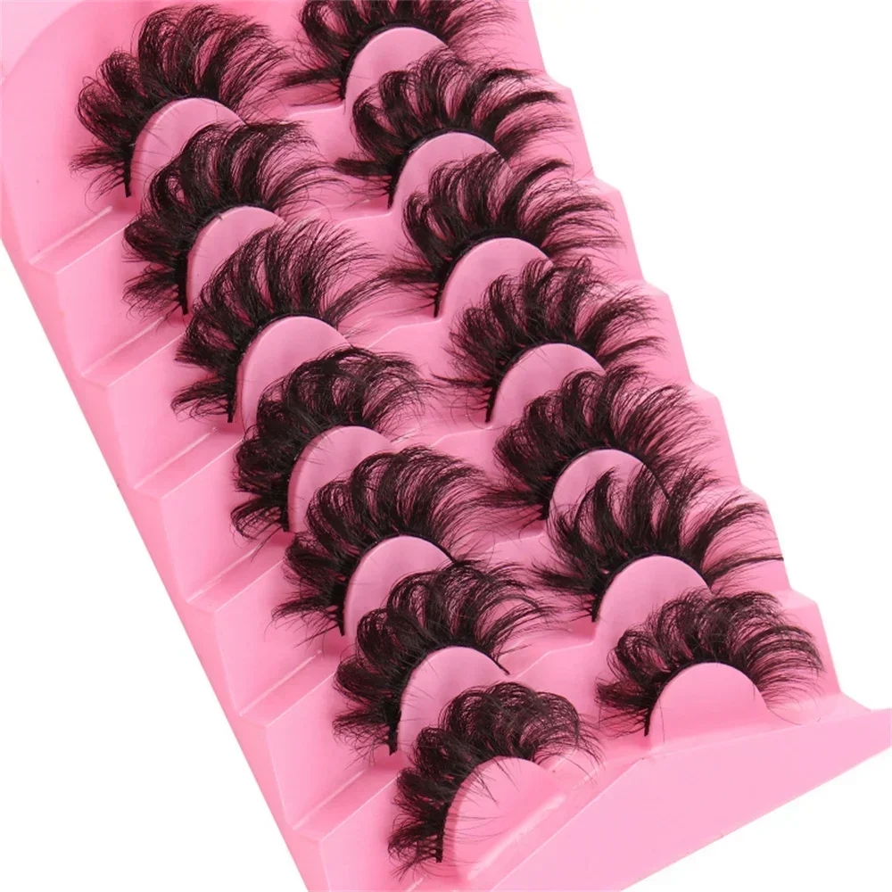 7 Pairs 3D Faux Mink Lashes Bulk Russian Volume Fluffy Natural False Eyelashes Thick Dramatic Faux Mink Eyelashes