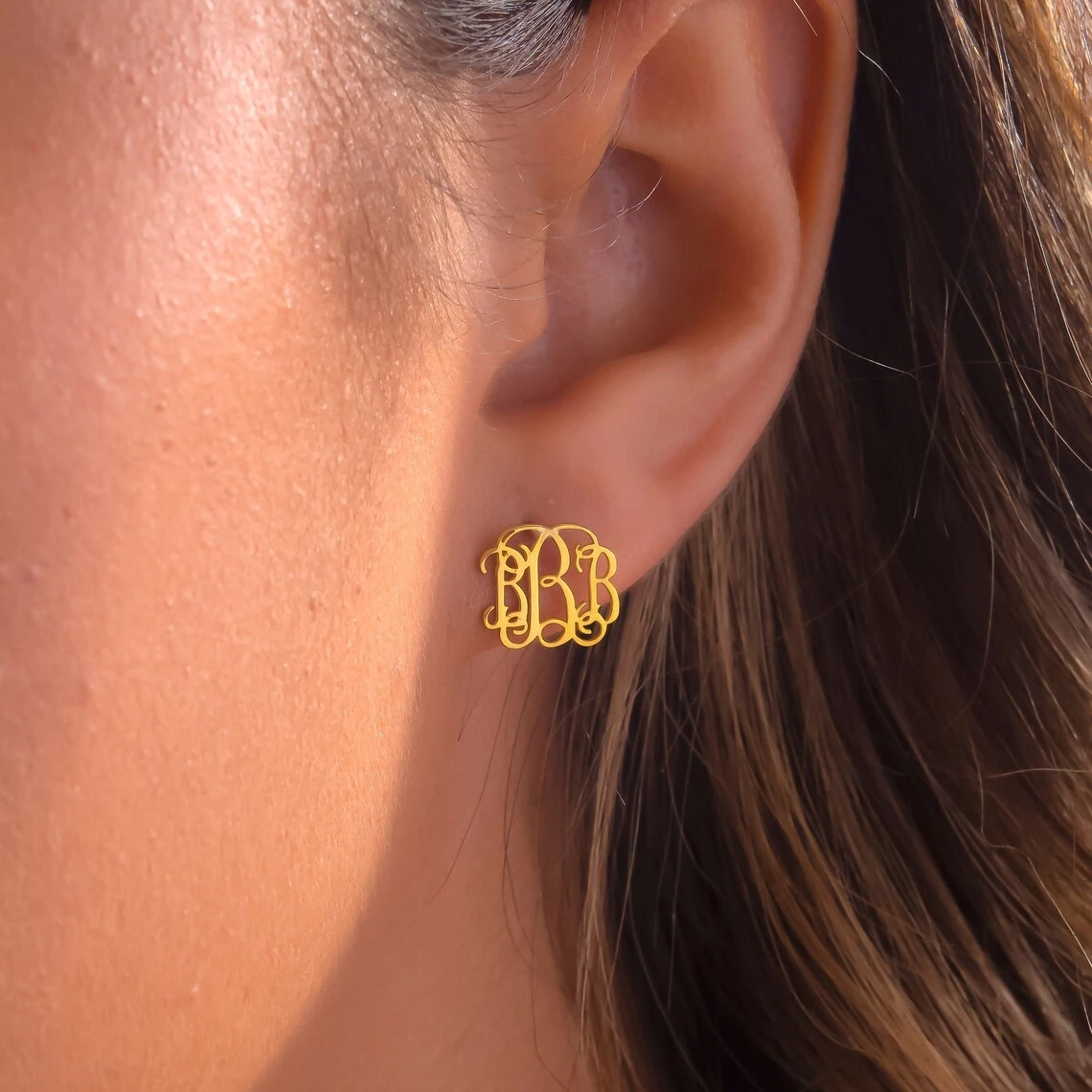 Personalized Monogram Name Stud Earrings For Women Custom Letter Earrings Stainless Steel Fashion Jewelry femme