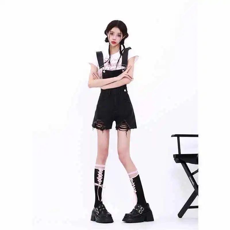 

Women's Denim Rompers Playsuits Club Wear Tight Silky Hit Waist Clothes Bow Teens Overall Exercise Zipper Womens Basic Wide