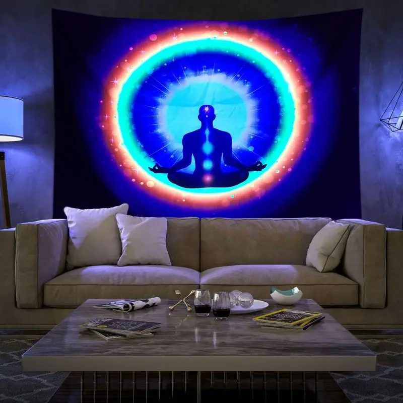 VIKAMA Yoga Chakra Meditation Tapestry Wall Decoration Living Room Background Wall Room Decoration