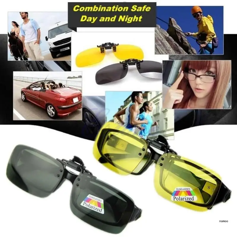 New Day Night for Vision Polarized Driving Clip-on Flip-up Lens Sunglasses Glass