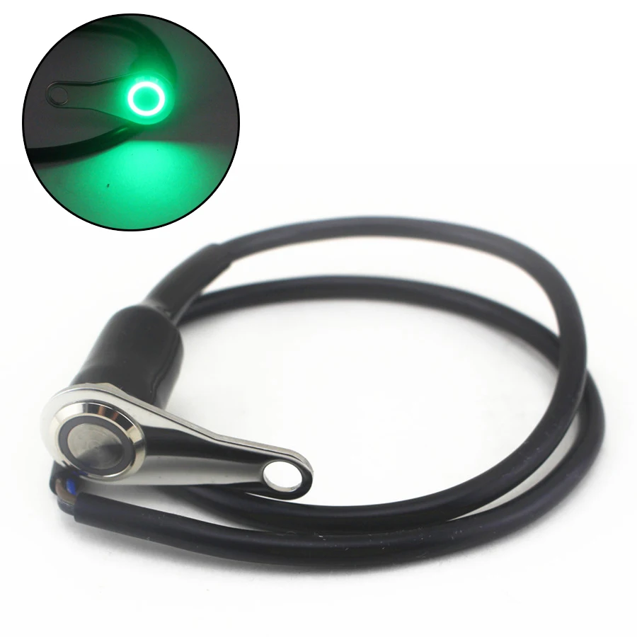 Aluminum Alloy Adjustable Motorcycle Handlebar Switch Green LED Self-return Reset Switch Button Waterproof