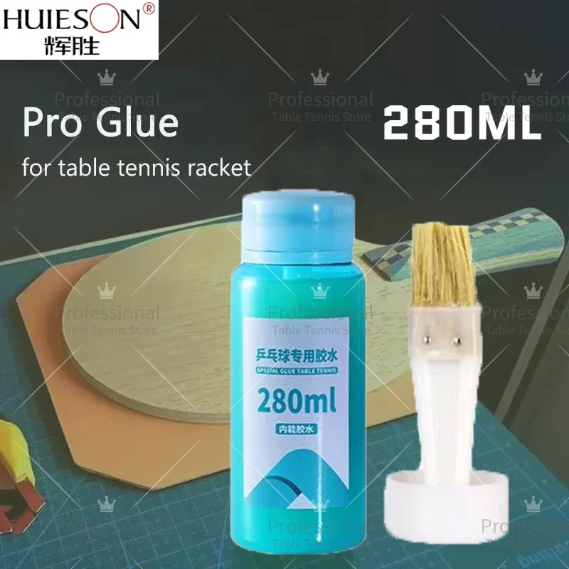 Huieson 280ml Tischtennis kleber spezielle organische Haftung großvolumiges Tischtennis mit Pinsel Tischtennis Gummi Klebe paste