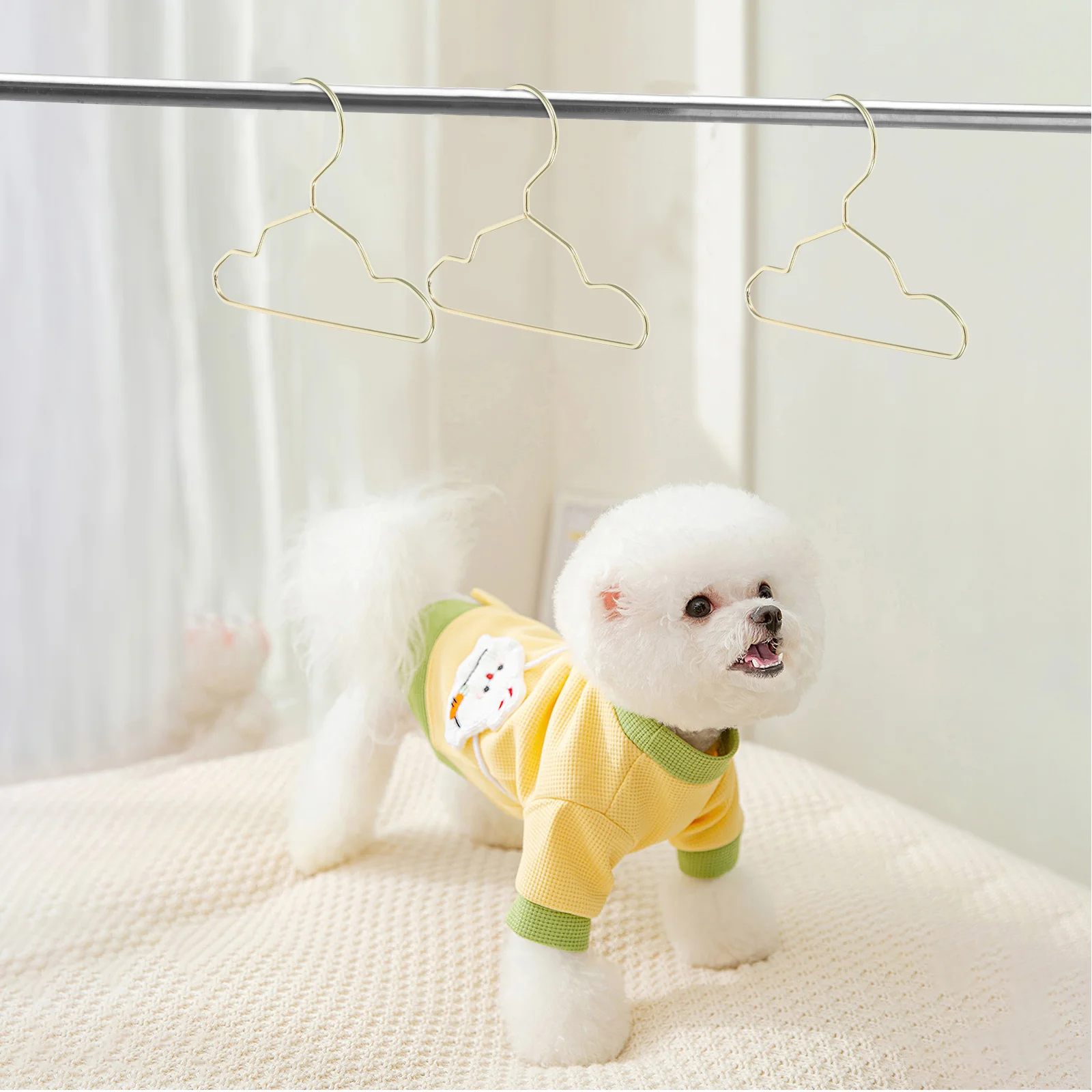 Bild 3: 10Pcs Metall Pet Kleiderbügel Täglichen Katze Kleiderbügel Winddicht Anti Slip Design Stabile Grip Hund Liefert Pet Kleiderbügel Katze Zubehör