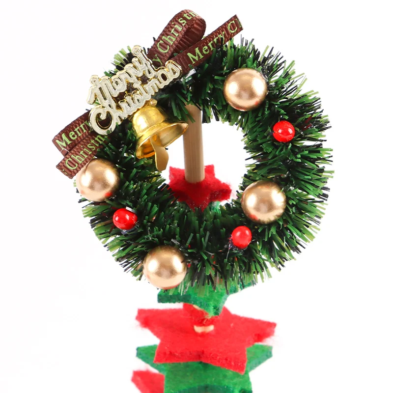 

(2 pieces/pack) 55 * 55mm Mini Christmas Wreath Pendant Merry Christmas Bell Wreath Party Home Decoration DIY