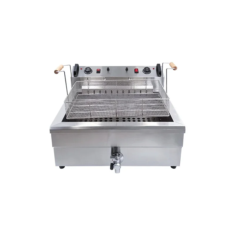 220V 110V Commercial  Stainless Steel Deep Fryer Electric Oil Fryer Snack Machine with Removable Basket