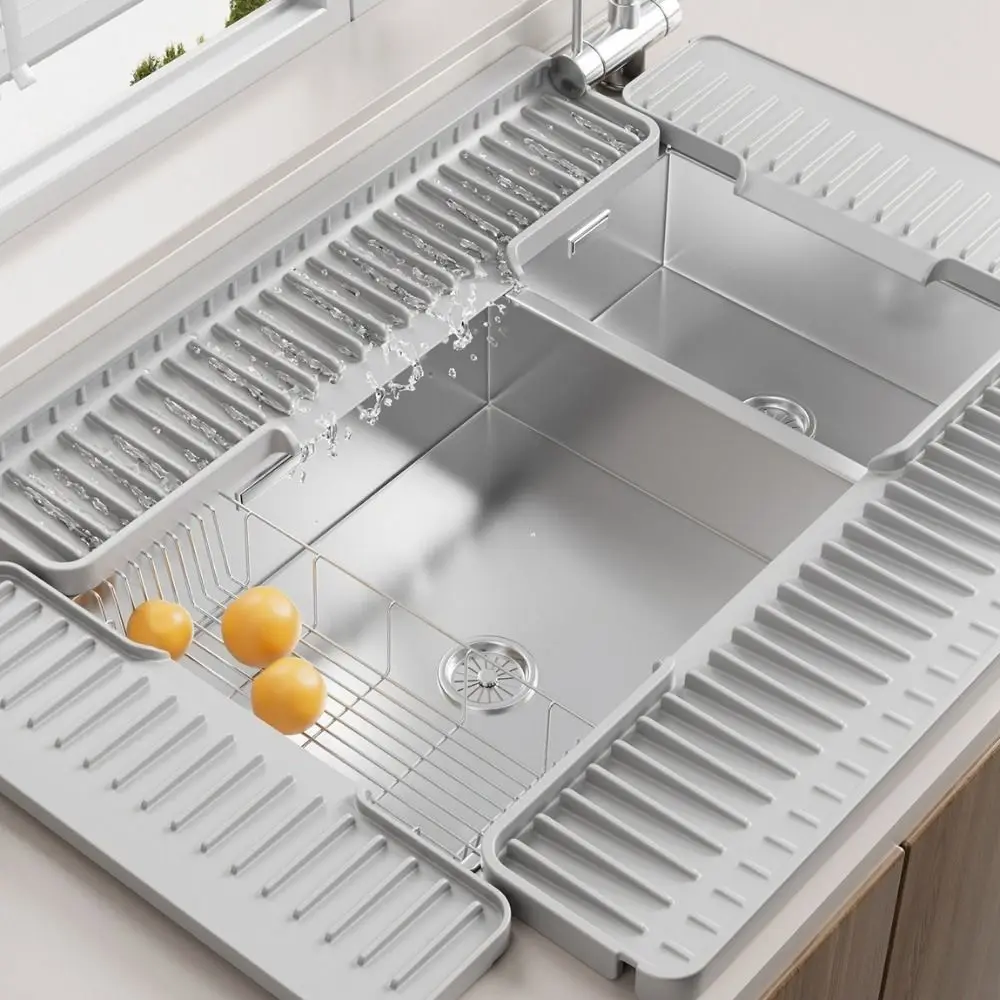 

Silicone Sink Drain Pad Foldable Narrow Edge Faucet Splash Pad Anti-slip Kitchen Sink Splash Guard Countertop Drain