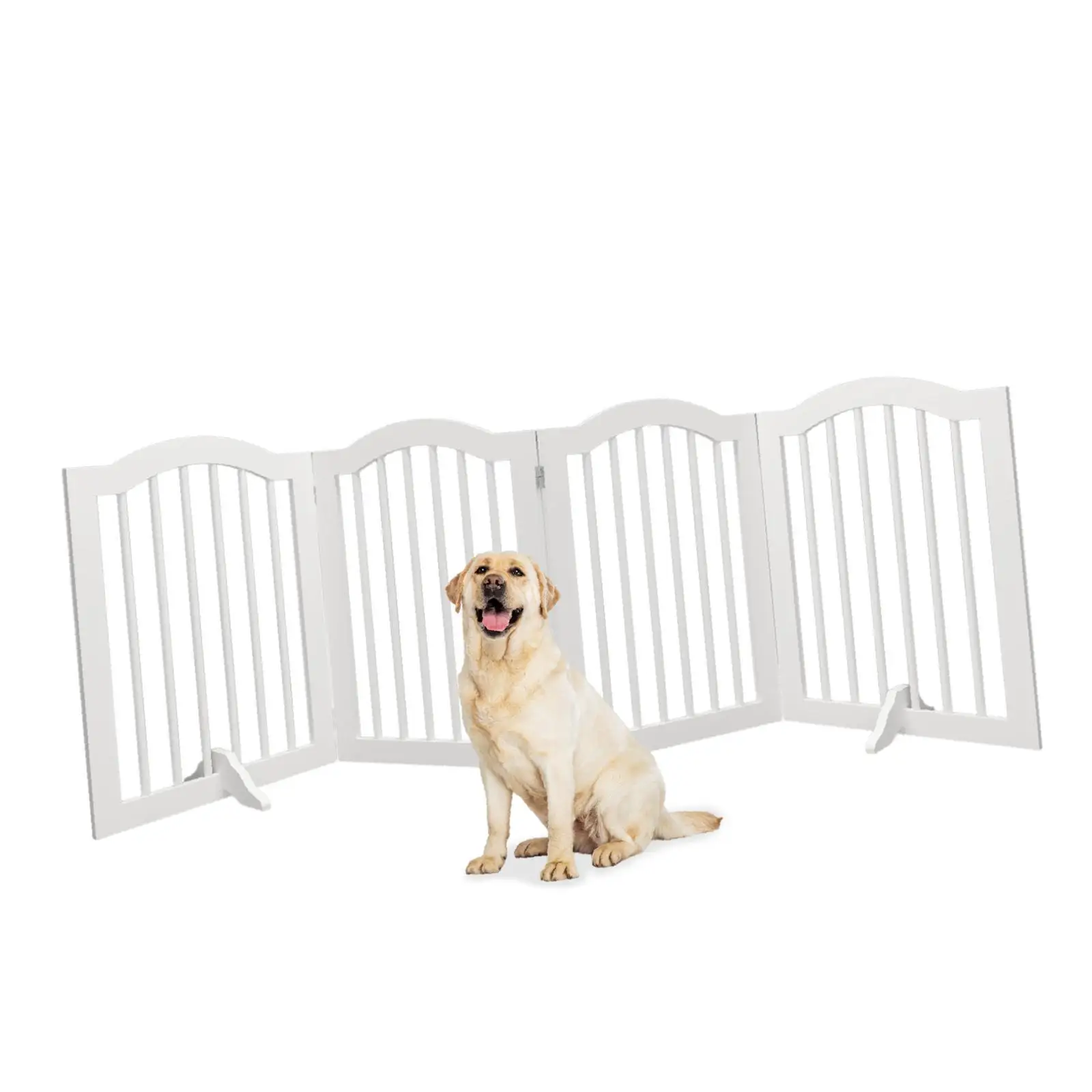 

Solid Wood Pet Gate Foldable Freestanding Dog Safety Fence Indoor Pen Barrier for Doorways Stairs Hallways