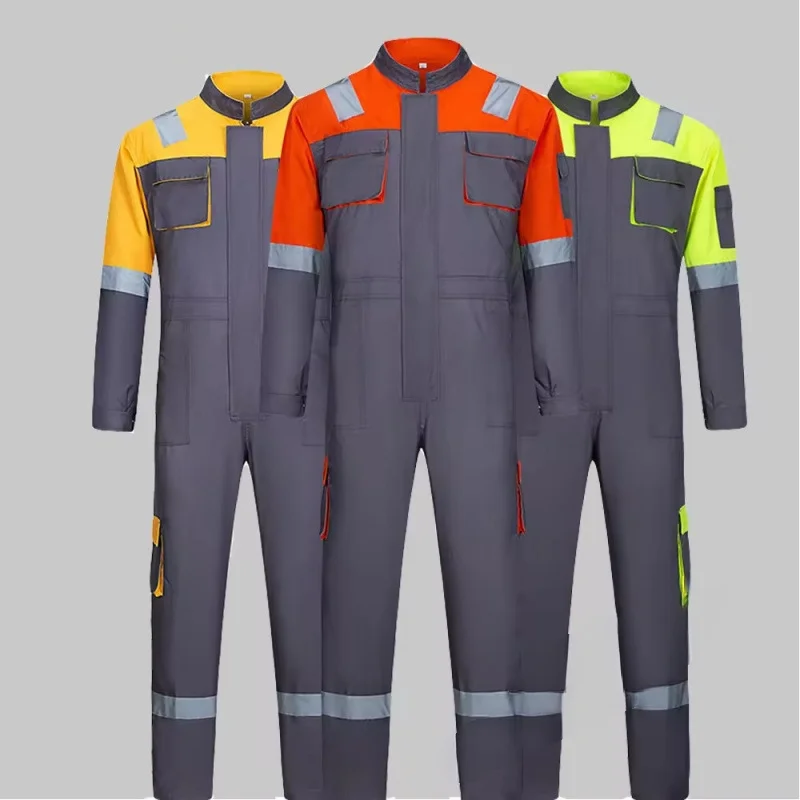One-piece men's work clothes, auto repair, welder, marine crew, reflective strips, one-piece labor insurance suit