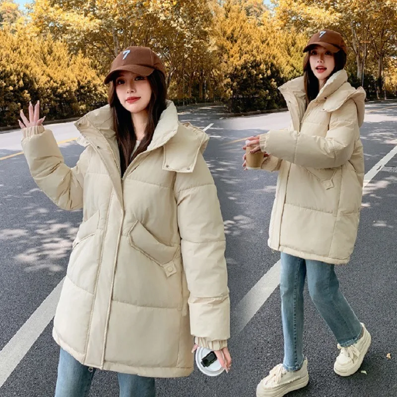 

Women's Jacket Stylish and Warm Down Coat for Women, Mid-long with Thick Padding and Faux Fur Collar Puffer Coats