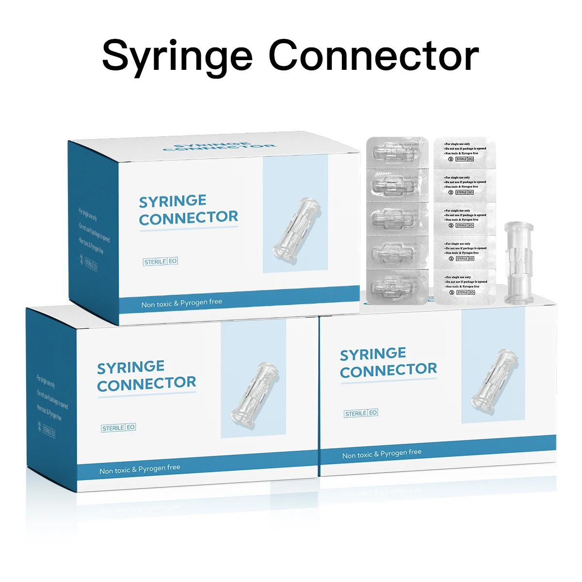 Disposable Luer Thread Connector Pp Material Transparent Syringe Double-Way Connector Easy Durable Use Sterile Connetor