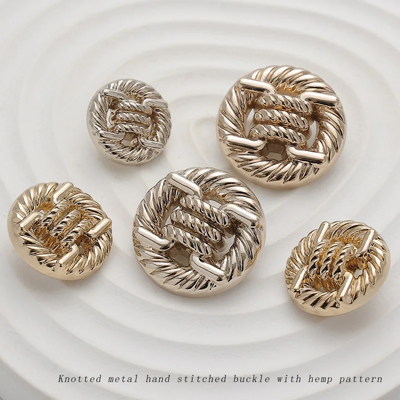 

Fashion 5PCS Knot Linen Pattern Hollow Metal Button Clothing Sewing Decorate Material Handmade DIY Sewing Supplies