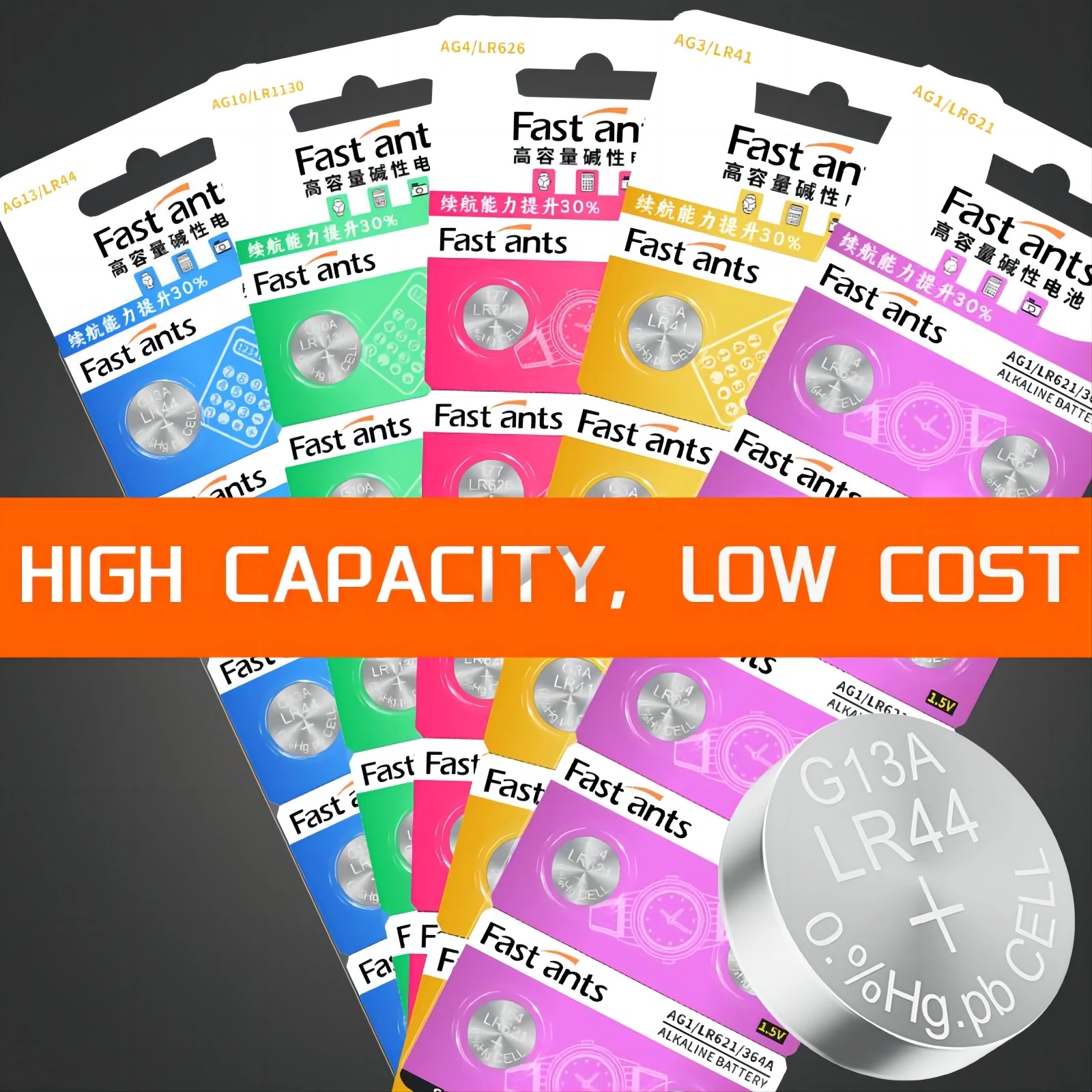LR621 LR41 LR626 LR1130 LR44 1.5V Alkaline Button Cell Battery AG1 AG3 AG4 AG10 AG13 Coin Batteries For Watch Toys Calculator