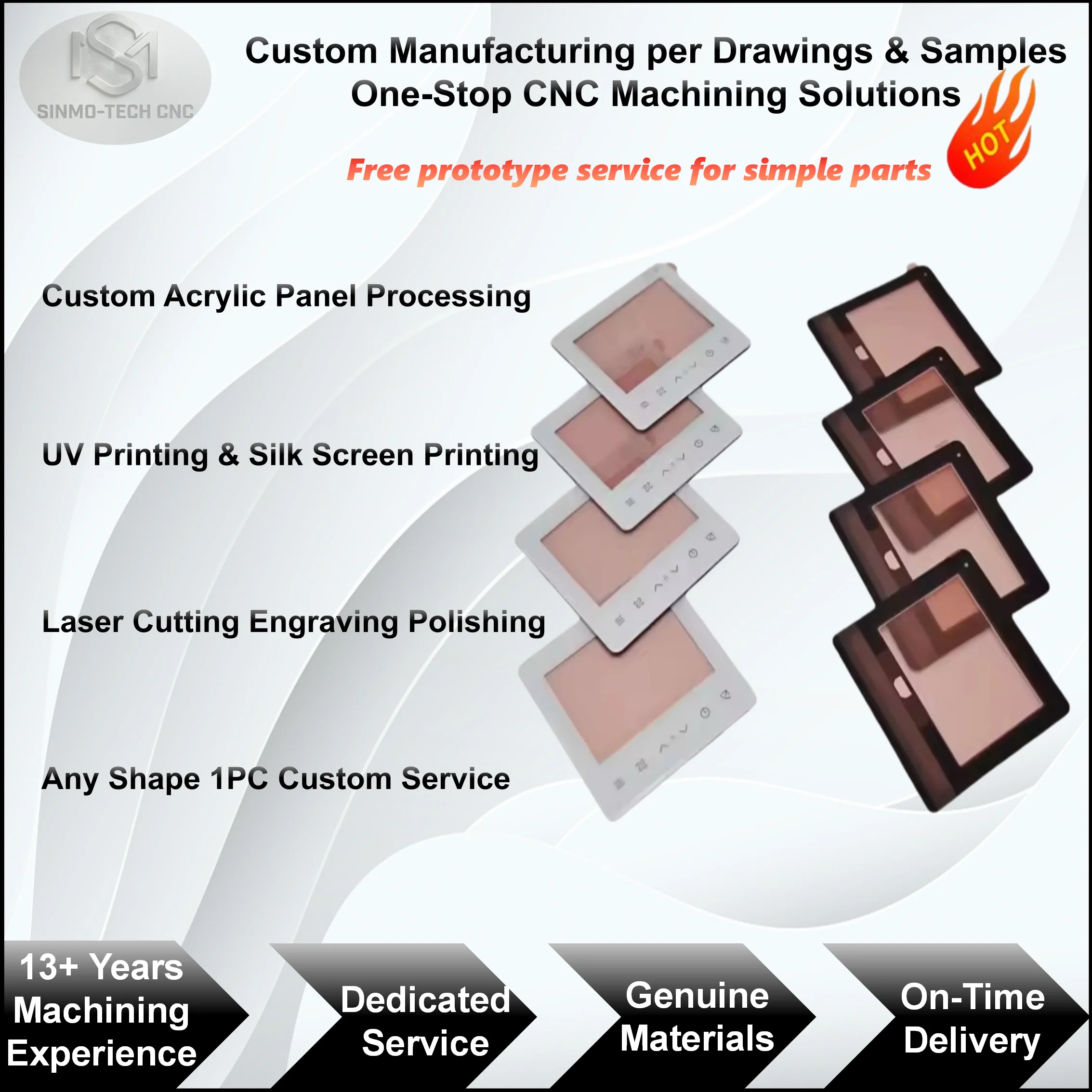 Acrylic Display Board Custom Laser Cutting UV Printing Silk Screen Printing Bending Polishing OEM Custom