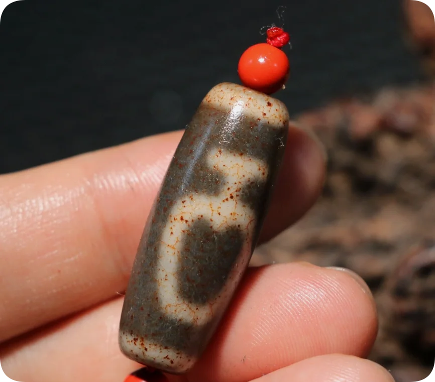 Energy Tibetan Old Agate Treasure Bottle Safety Symbol dZi Bead Pendant Amulet