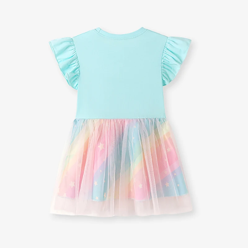 TUONXYE Girls Mesh Dress Vestido Unicornio Summer Girls Dresses for Party and Wedding Costumes Unicorn Dress for Kids Clothes