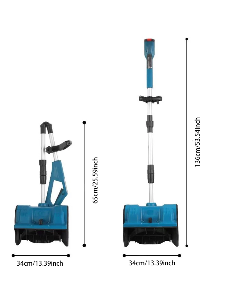 Quebra-neve elétrico sem fio, lançador de neve eficiente, segurança e conforto, soprador de neve portátil para bateria makita 18v (não bateria)