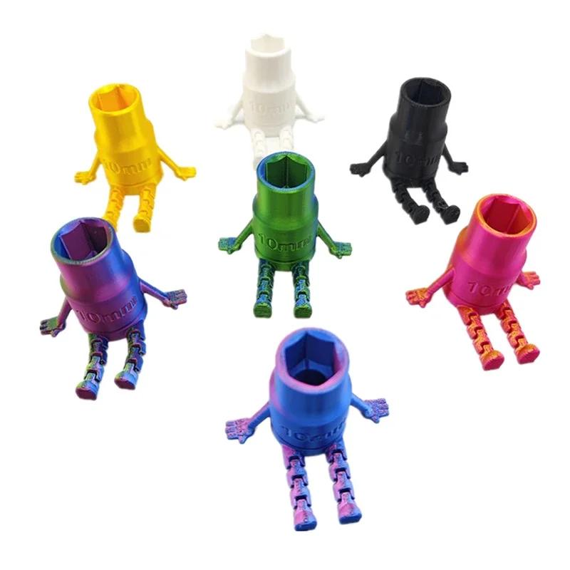

3D Printed 10mm Socket With Articulated Legs Display Fidget Toy Ideal For Mechanics And DIY Enthusiasts Novelty Gift Desk Decor