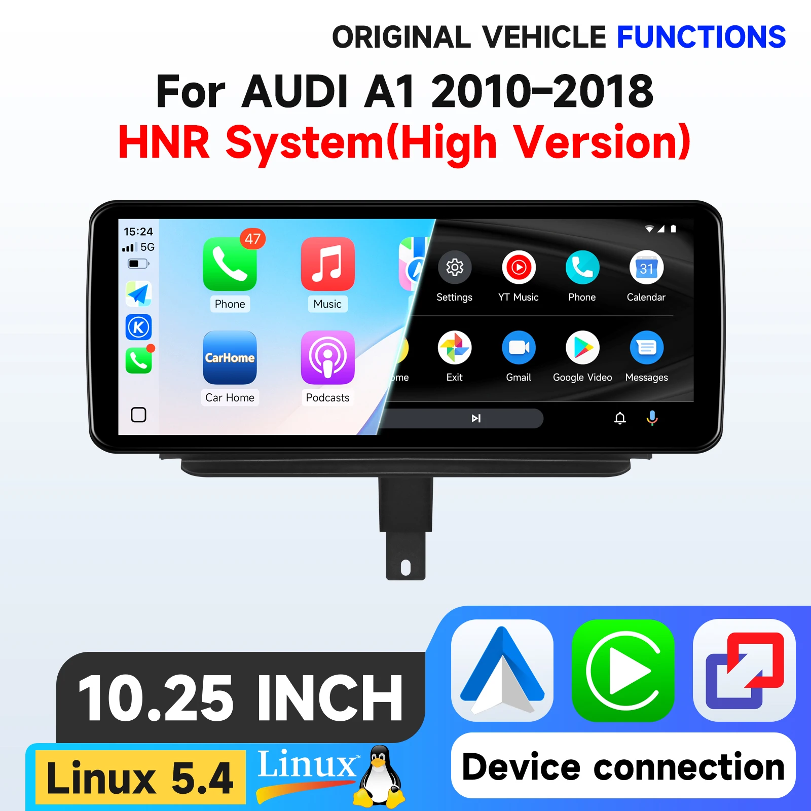 Hizpo 12.3" Linux Scherm Multimedia voor AUDI A1 2010-2018 RMC Systeem met Draadloze CarPlay Android Auto Airplay Autoradio Speler Stereo GPS Navigatie Audio Originele Auto CD Speler IDrive
