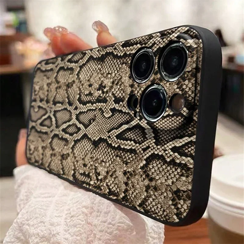 Full Screen Cool Snake Pattern Phone Case for Samsung Galaxy S25 S23 S22 S24 FE Ultra Plus 5G A14 A25 A15 A35 A55 Silicone Cover