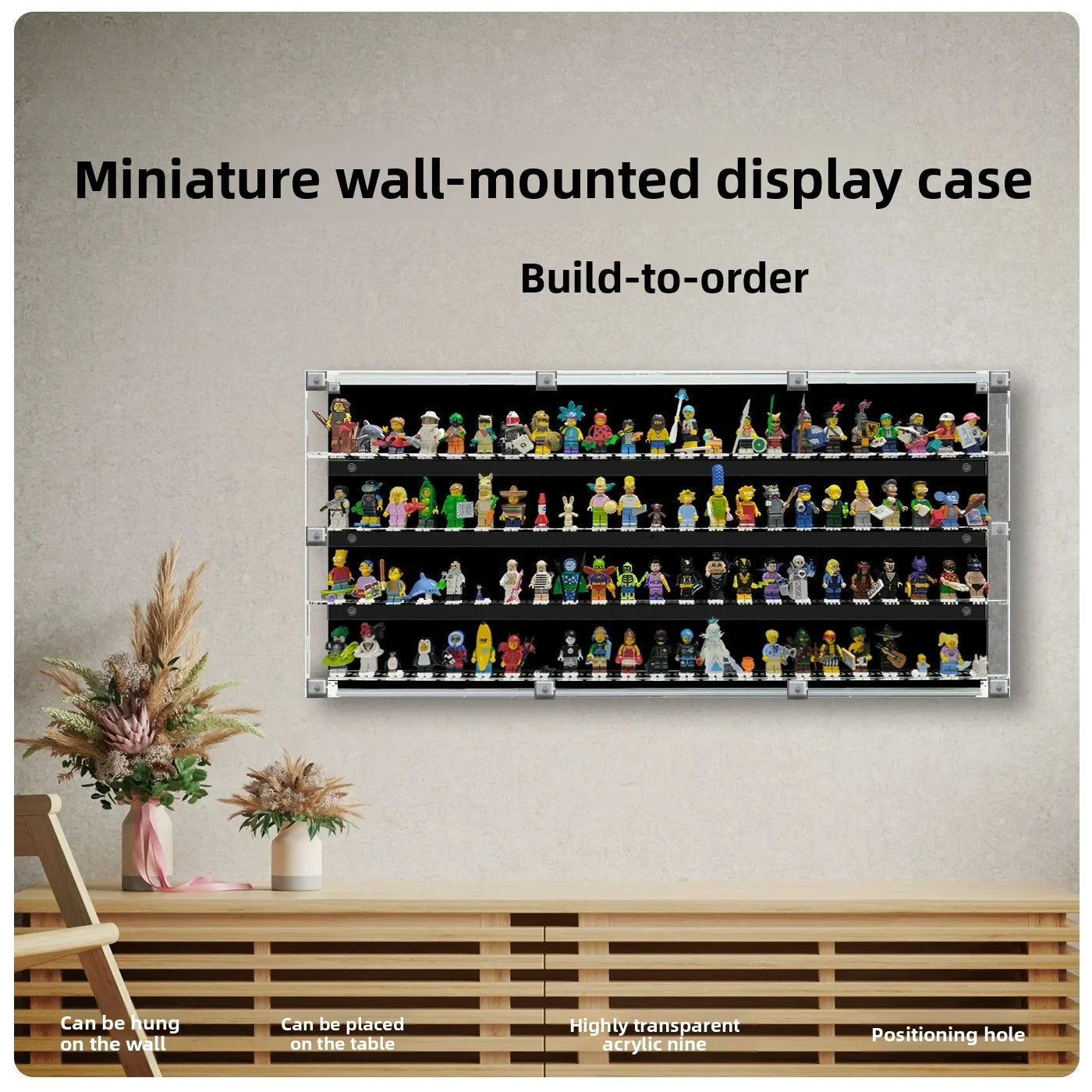 Suitable for LEGO Pop-up minifigure display box, wall-mounted acrylic dust-proof large-capacity storage box