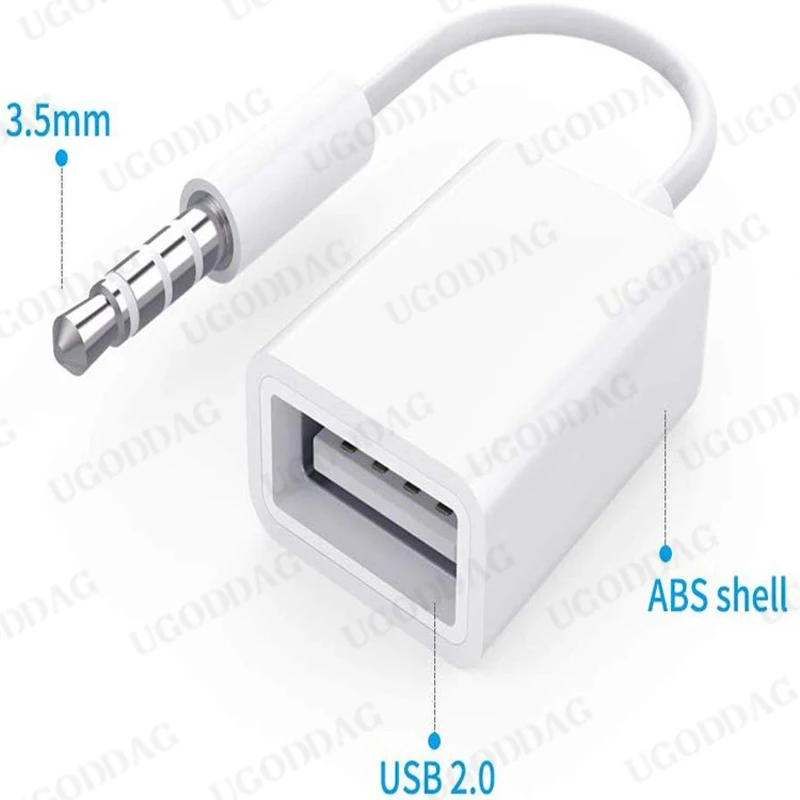 1 sztuk 3.5mm męski AUX wtyk Audio złącze USB 2. W wieku 0 konwerter męski na żeński samochodu MP3 kabel OTG złącze adaptera dla kable komputerowe