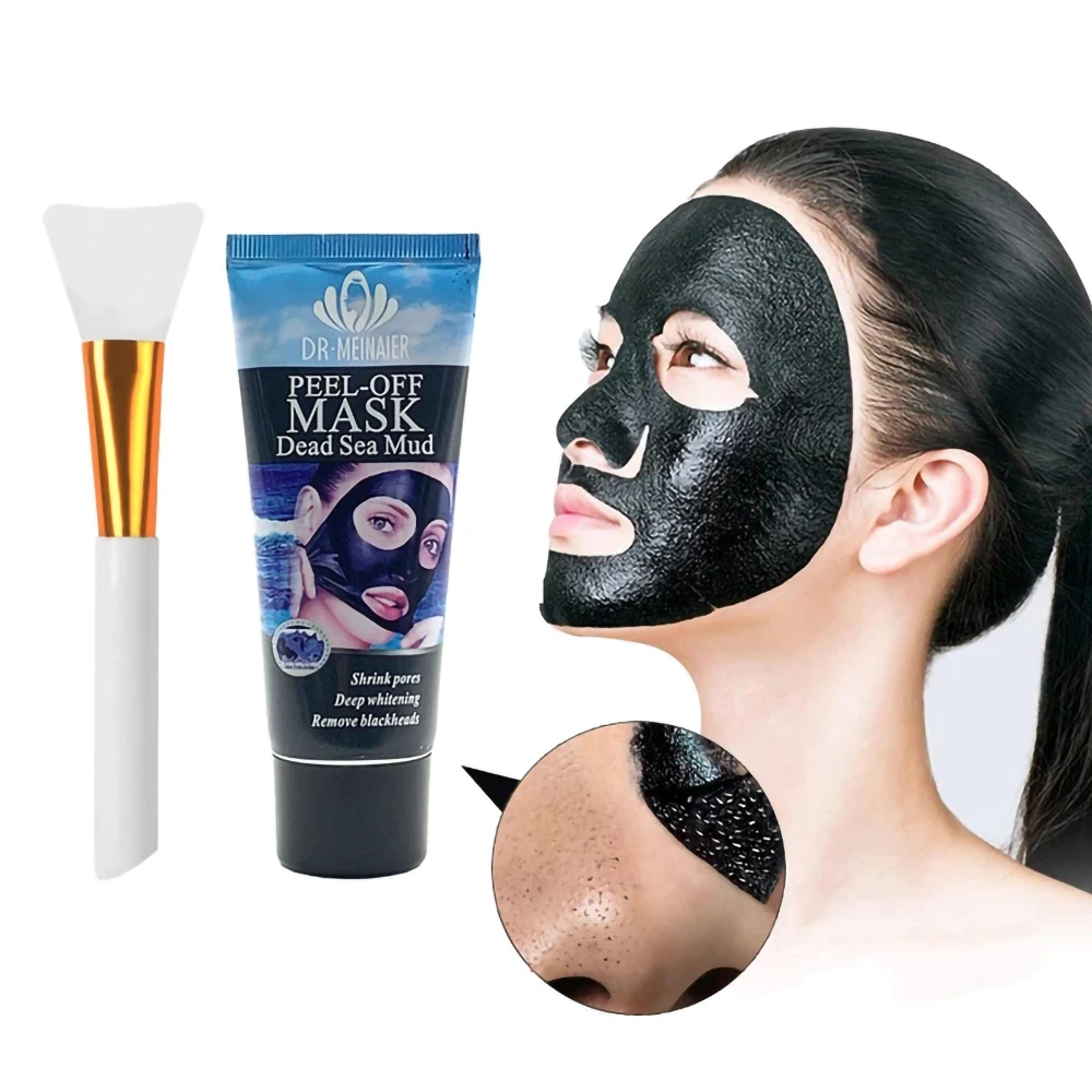 

Dead Sea Mud Blackhead Remover Large Pores Cleansing Purifying Face Mask T Zone Nose Black Dots Peel Off Mask Skincare Products