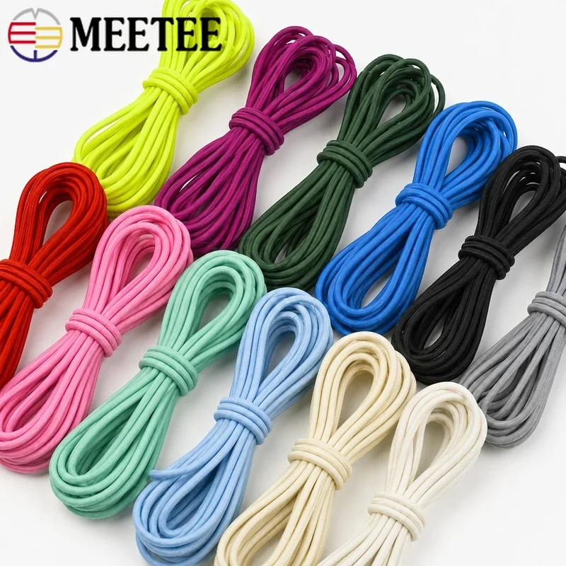 10-30Meters 4mm High Elastic Rubber Cord Round Stretch Rope for Hairband Backpack Garment DIY Sewing Accessories Craft Supplies