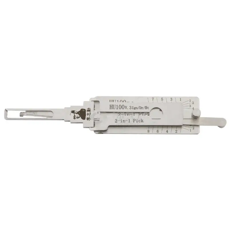 Lishi 2 in 1 HU100 V.3 Lock Pick Ignition Decoder Door Lock Opener for Cadillac New Opel and Buick Models Vertical Milling