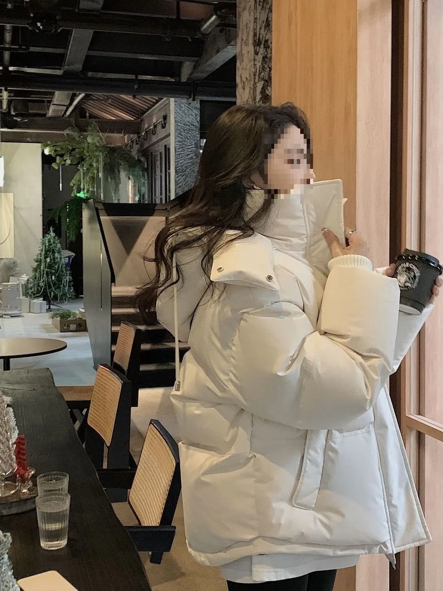 

Winter new down jacket for women thickened and warm American style hooded workwear jacket