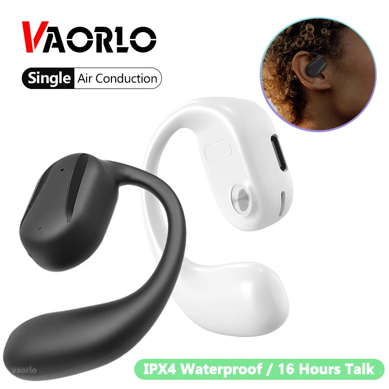 Single Ear Bone Conduction Headphones Earhook Bluetooth 5.2 Wireless Earphone Stereo Headset With Mic Touch Sports Earbuds