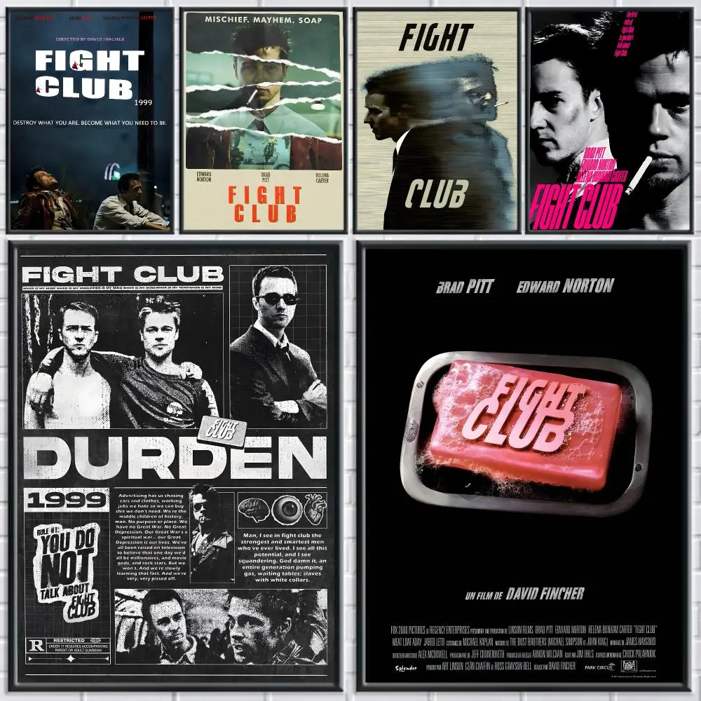 movie Fight Club Poster Poster HD Self Adhesive Waterproof Art Print Wall Decor for Bedroom Living Room Home Gift