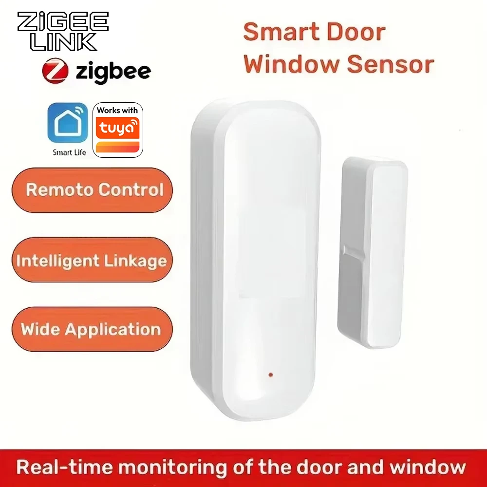 

1-3pcs ZigBee Door Sensor Smart Home Window Entry Detector Smart Home Alarm System Voice Control Magnetic Security Sensor