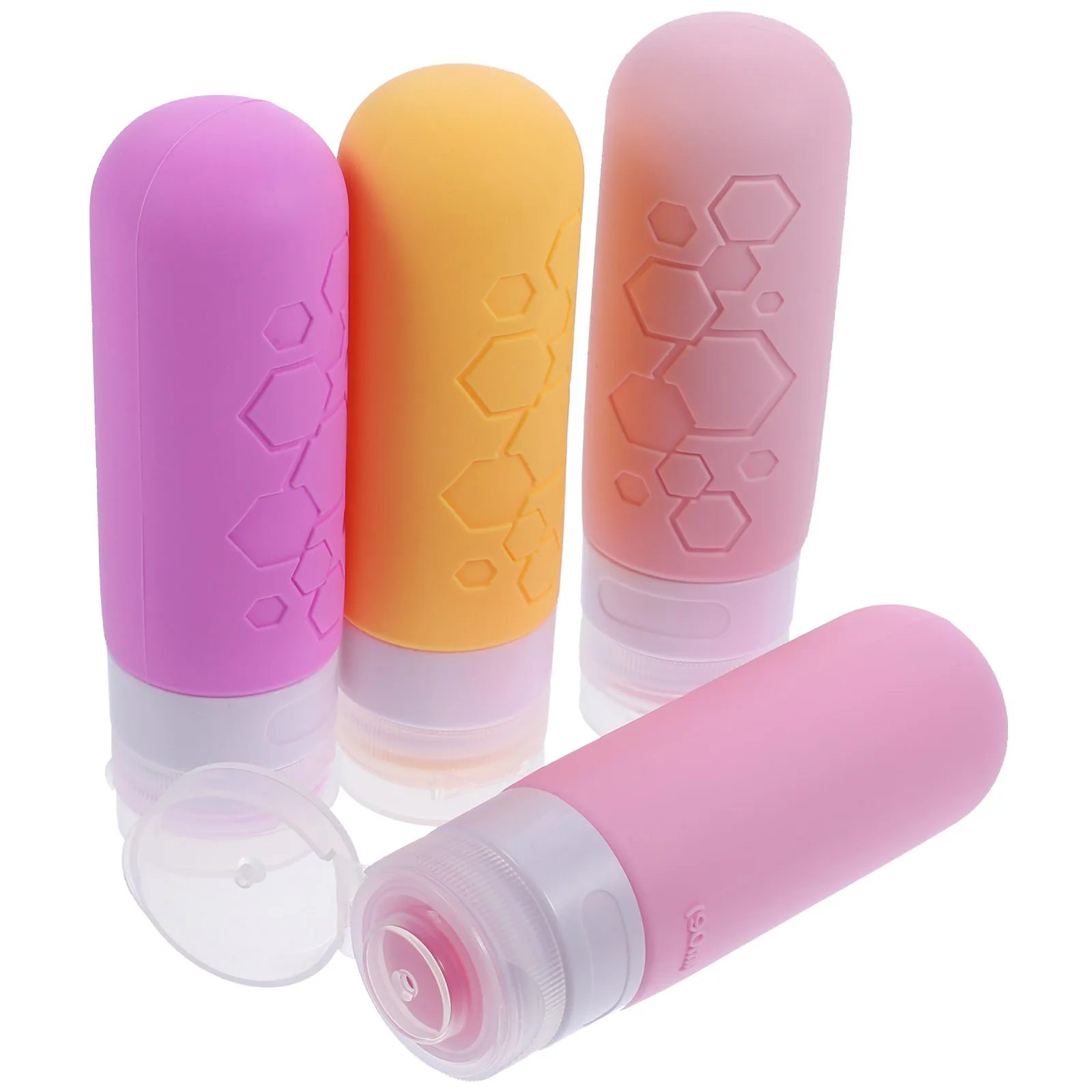 

4 Pcs Bottled Travel Toiletries Portable Liquid Containers Squeeze Bottles