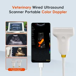 Veterinary Wired Ultrasound Scanner Portable Color Doppler 3.5/7.5Mhz Convex Probe for Andriod Phone with Type-c Port