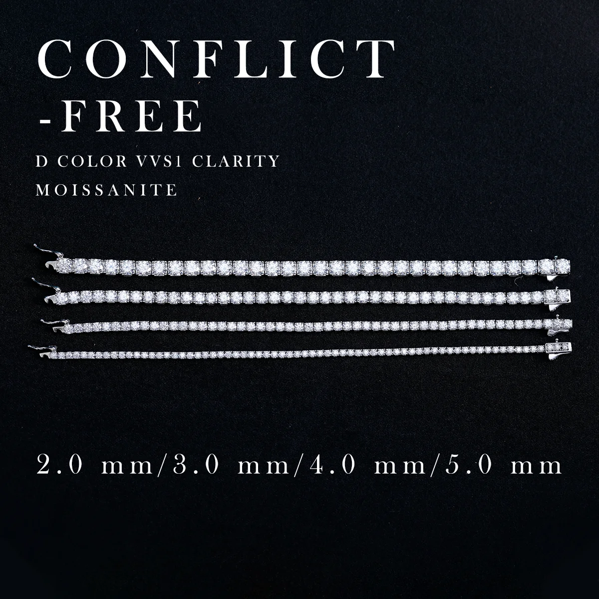 Thumbnail 2 - #83 Latest Moissanite Tennis Bracelets Offers