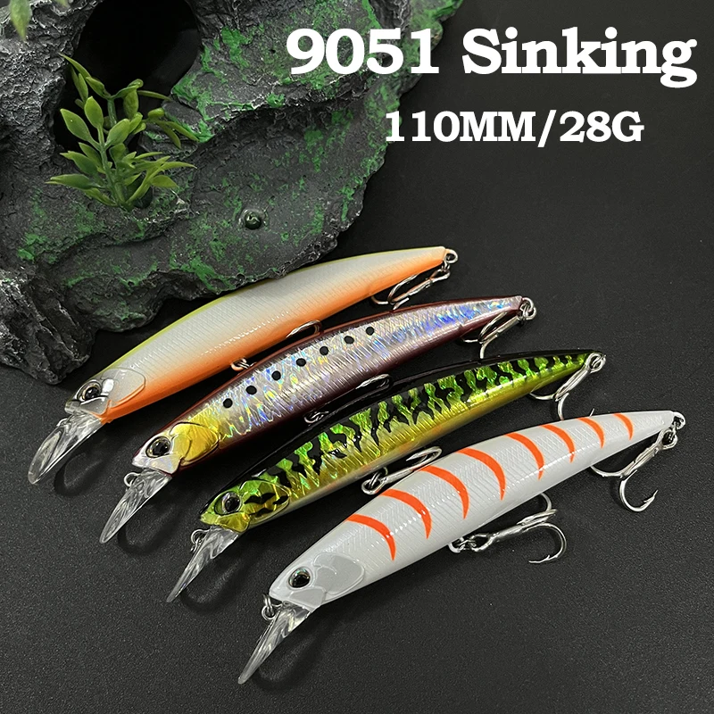 

28g 110mm Japan Sinking Minnow Sea Fishing Lures Saltwater Bass Trout Artificial Hard Bait Long Casting Swimbait Pesca Equipment