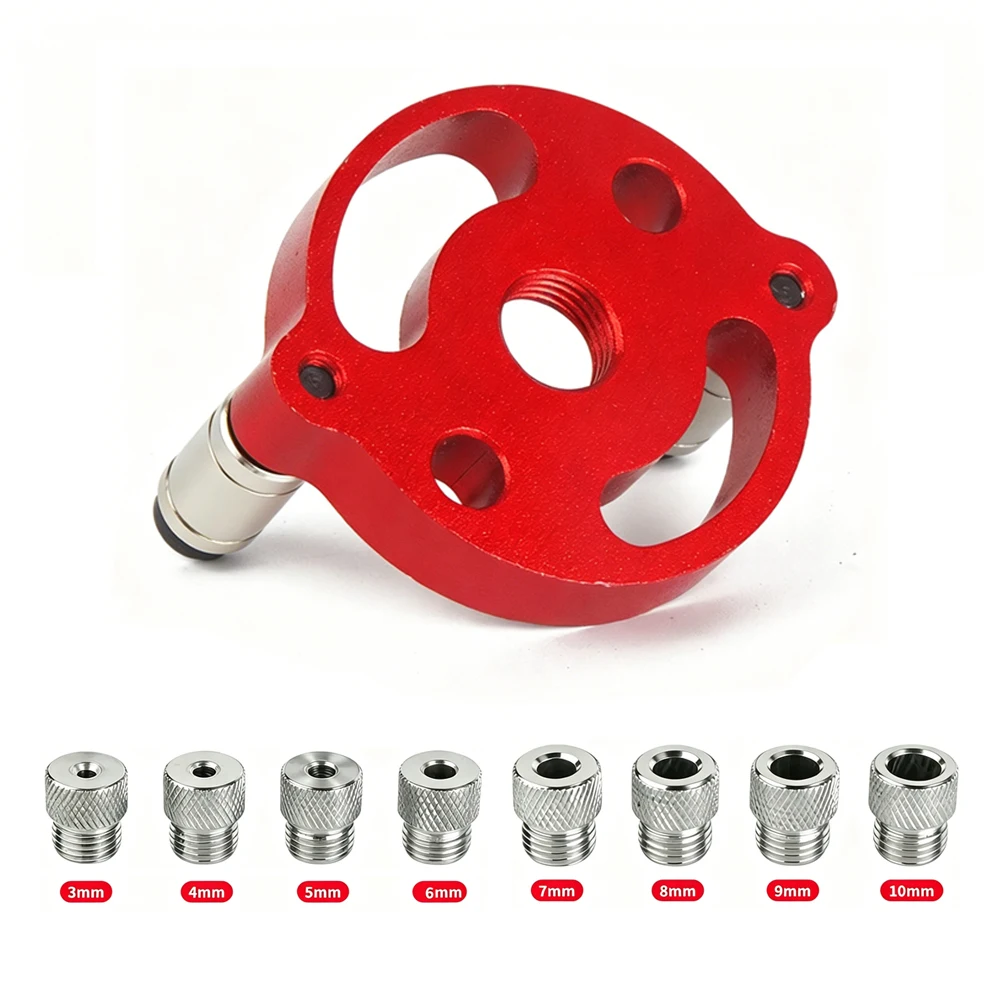 

3-10mm Dowel Jig Kit Self Centering Drill Guide Locator with 8 Steel Bushings Woodworking Aluminum Alloy Hole Puncher