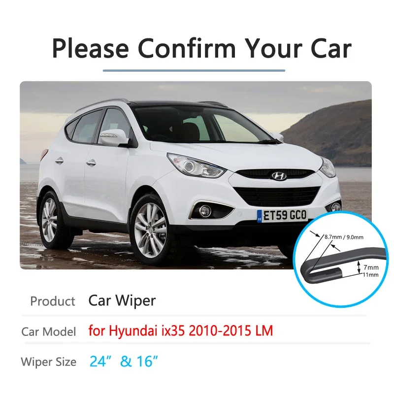 

For Hyundai Ix35 2010 2011 2012 2013 2014 2015 LM Tucson Ix Car Wiper Blade Front Windshield Wipers Car Accessories J Hook Type