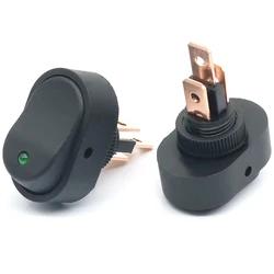 ABILKEEN ASW-20D 12V 30A LED Light Car Modificator Switch ON-OFF M12 Cat-Eyes Rocker Switch with 3Pin Copper Terminal
