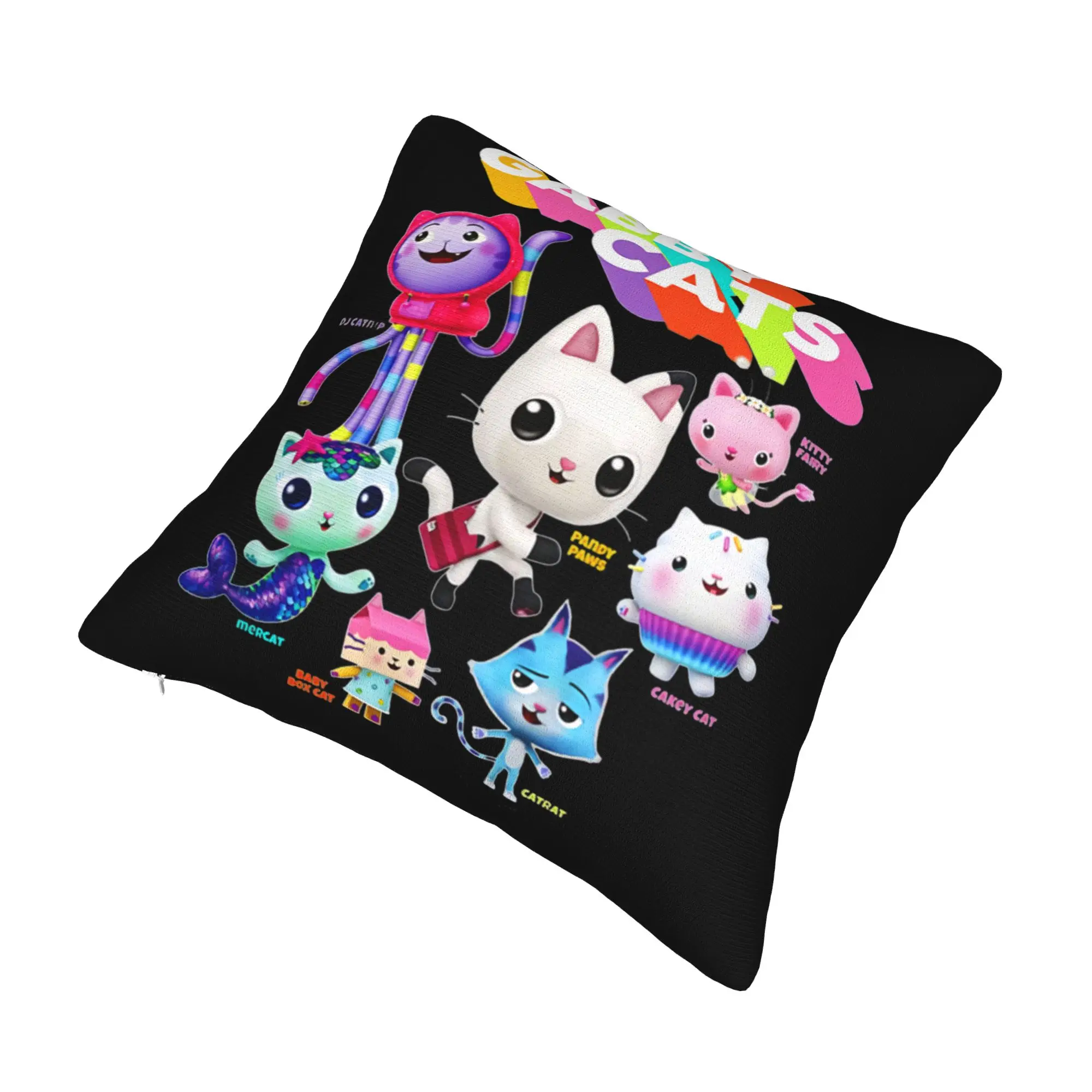 Gabbys Dollhouse Throw Pillow for Living Room Mermaid Gabby Cat Luxury Cushion Cover Velvet Pillowcase