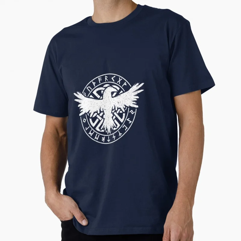 

Rune Gift For A Viking Warrior Valhalla graphic Son of Odin raven Hugin and Munin t shirt mens 100% cotton All size tops