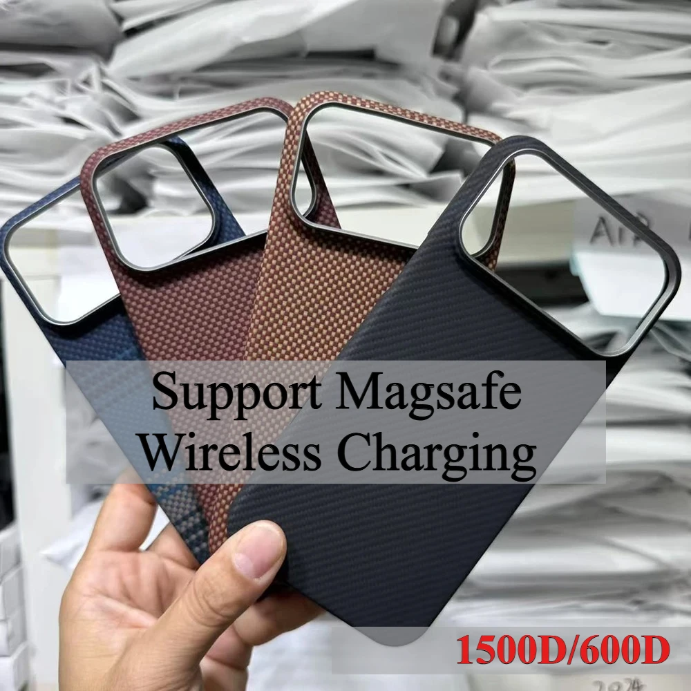 

Чехол из кевларового углеродного волокна 600D 1500D для Magsafe, чехол для IPhone 17 Pro Max 17 Pro, защита объектива из арамидного волокна, чехол для беспроводной зарядки