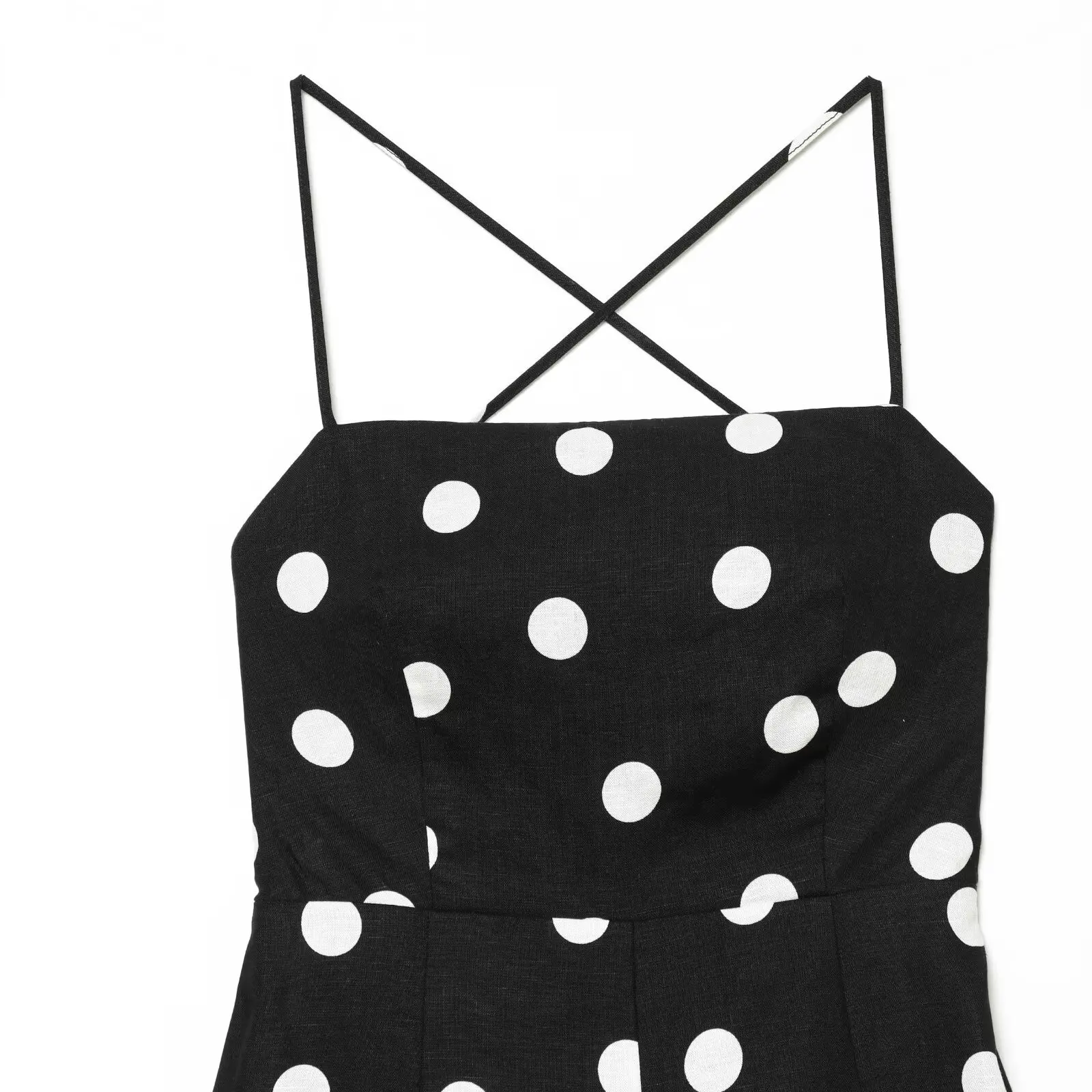 KASLEAD New Fashion Simple Polka Dot Neck Hanging Dress Women's A-Line Skirt Polyester Fiber City Commuting Spring Season