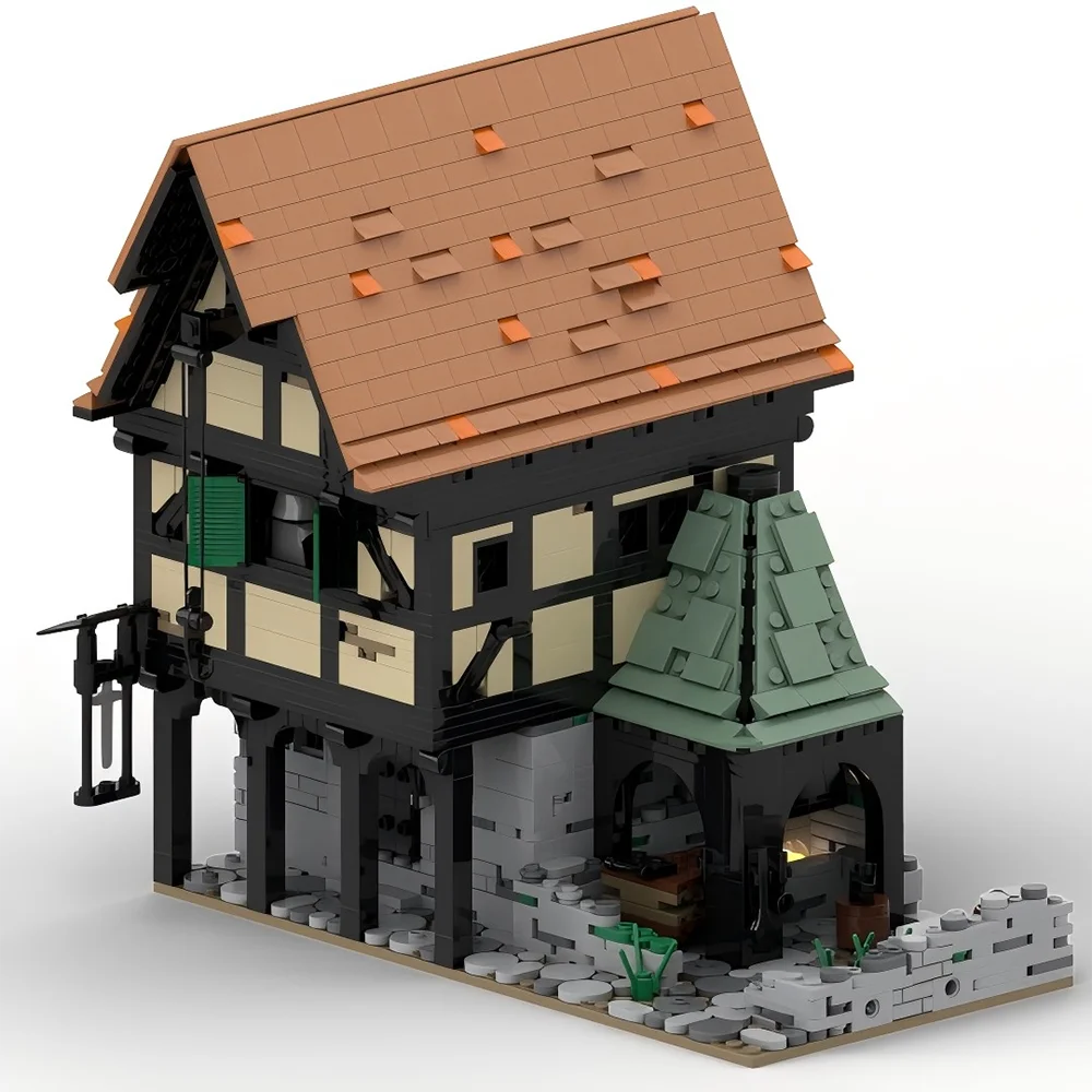 MOC medieval Armory Wizard's Home Creative street view Model Building Blocks Architecture Assembly Model Toys Gift