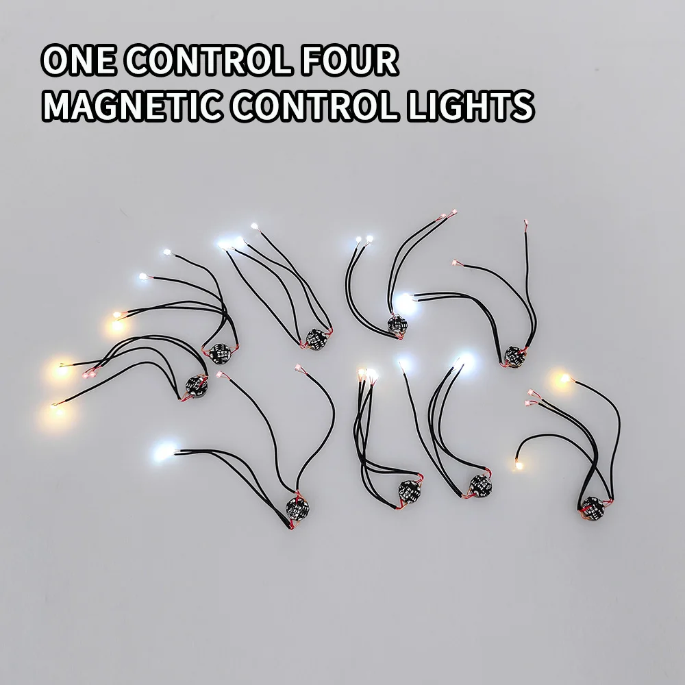 Lampada a Led a controllo magnetico 1 lampada a sospensione 4 Mini per auto/robot/modellismo fai da te con batteria