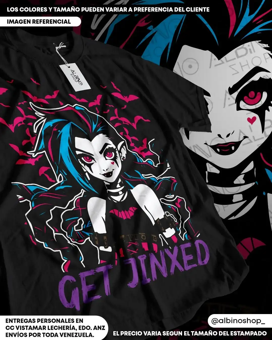 Jinx Arcane T-Shirt Japanese Anime Cartoon Jinx Arcane Graphic Soft Tee All Size